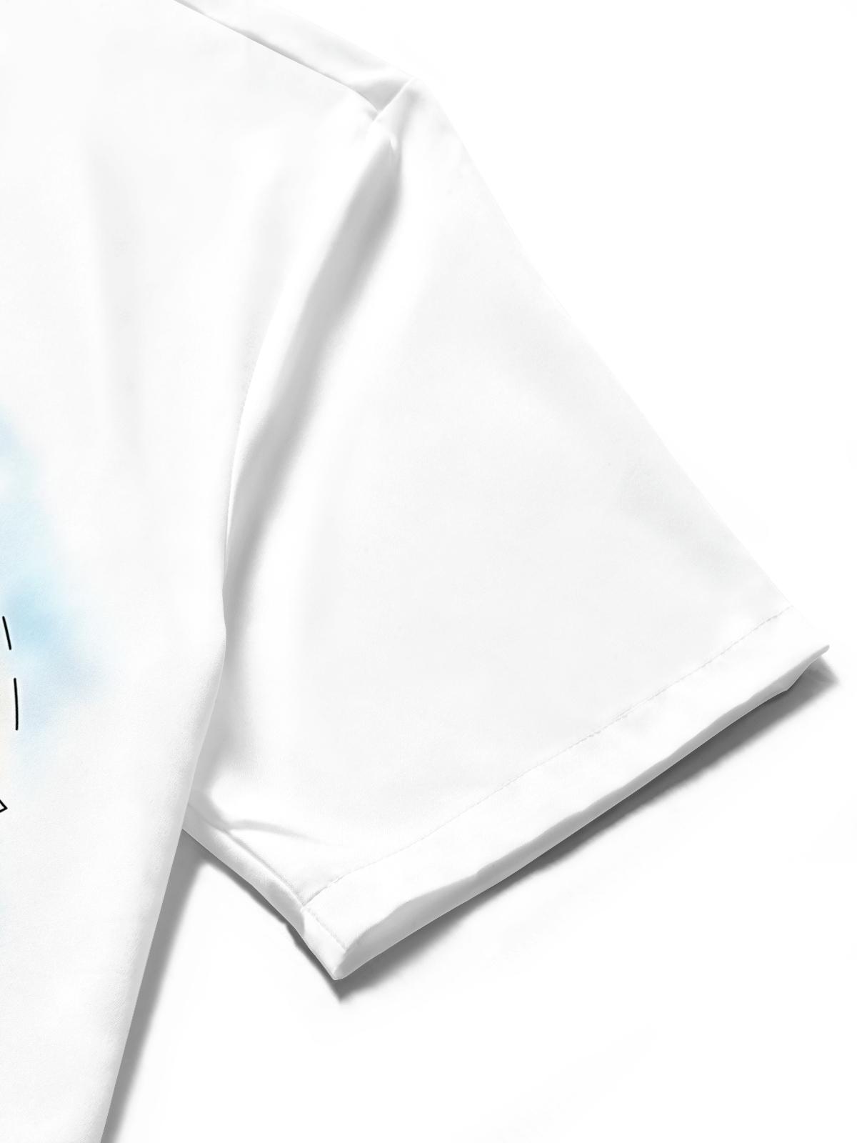 Compass Map Print Men's Pocket Short Sleeve Shirts