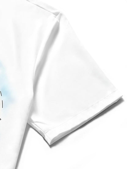 Compass Map Print Men's Pocket Short Sleeve Shirts