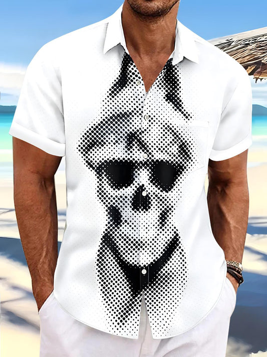 Skull Men's Pocket Short Sleeve Shirts