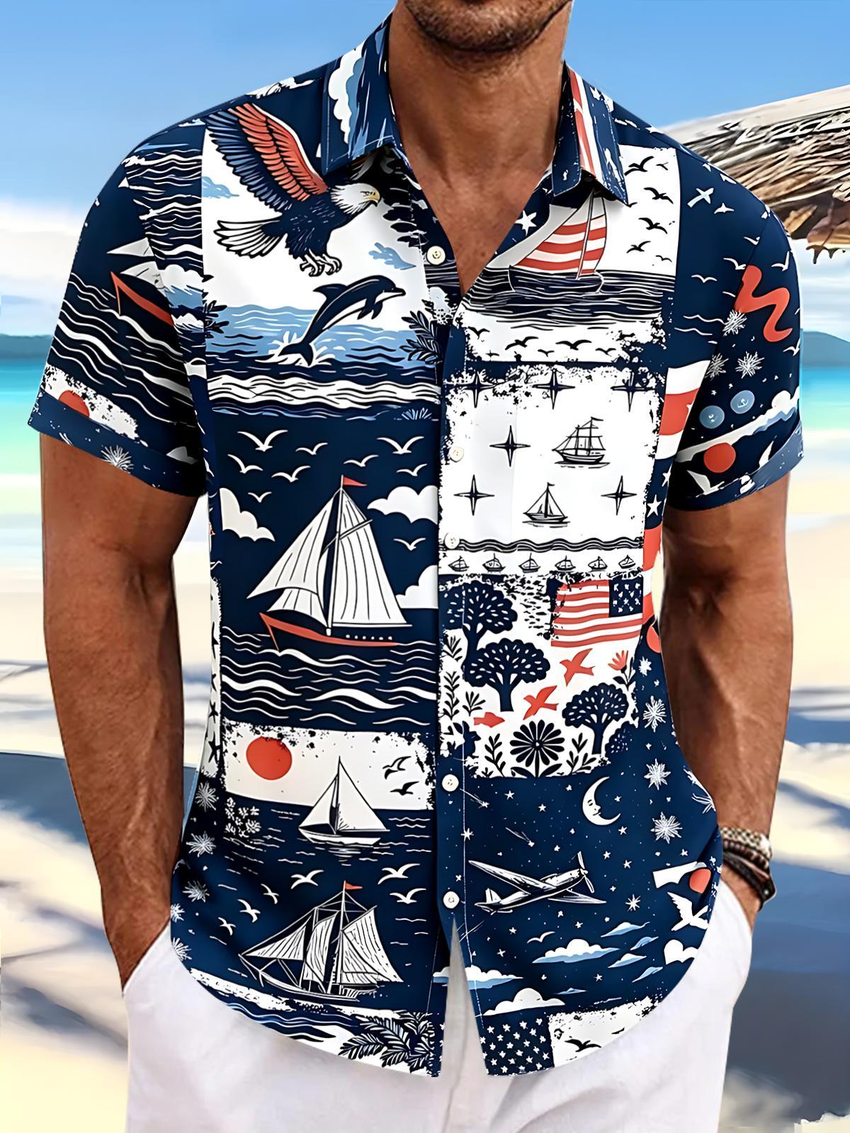 Hawaiian Men's Pocket Short Sleeve Shirts