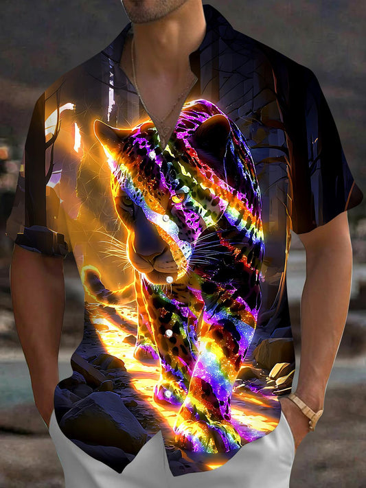 Cheetah Men's Pocket Short Sleeve Shirts