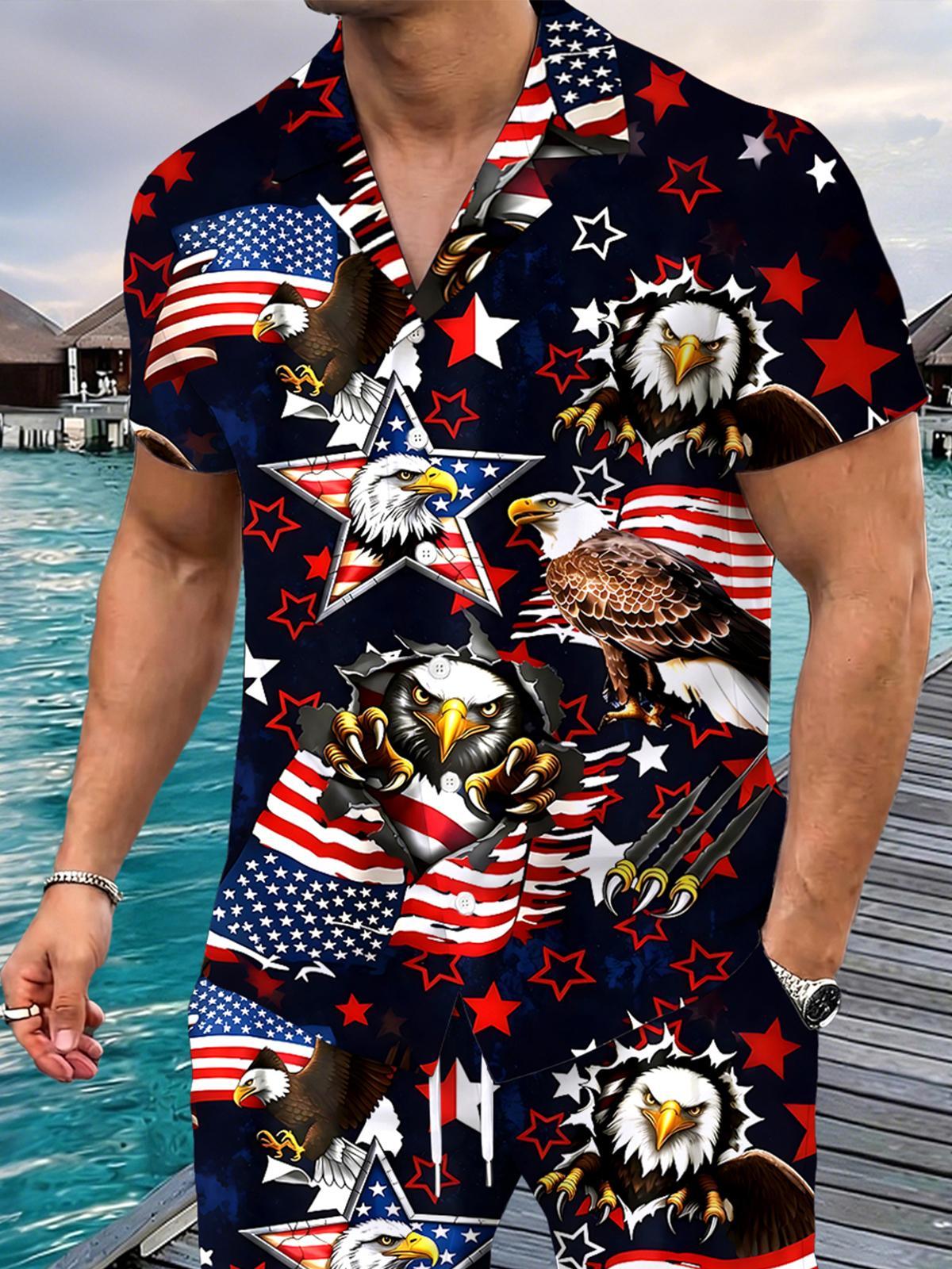 Independence Eagle Men's Pocket Short Sleeve Shirts