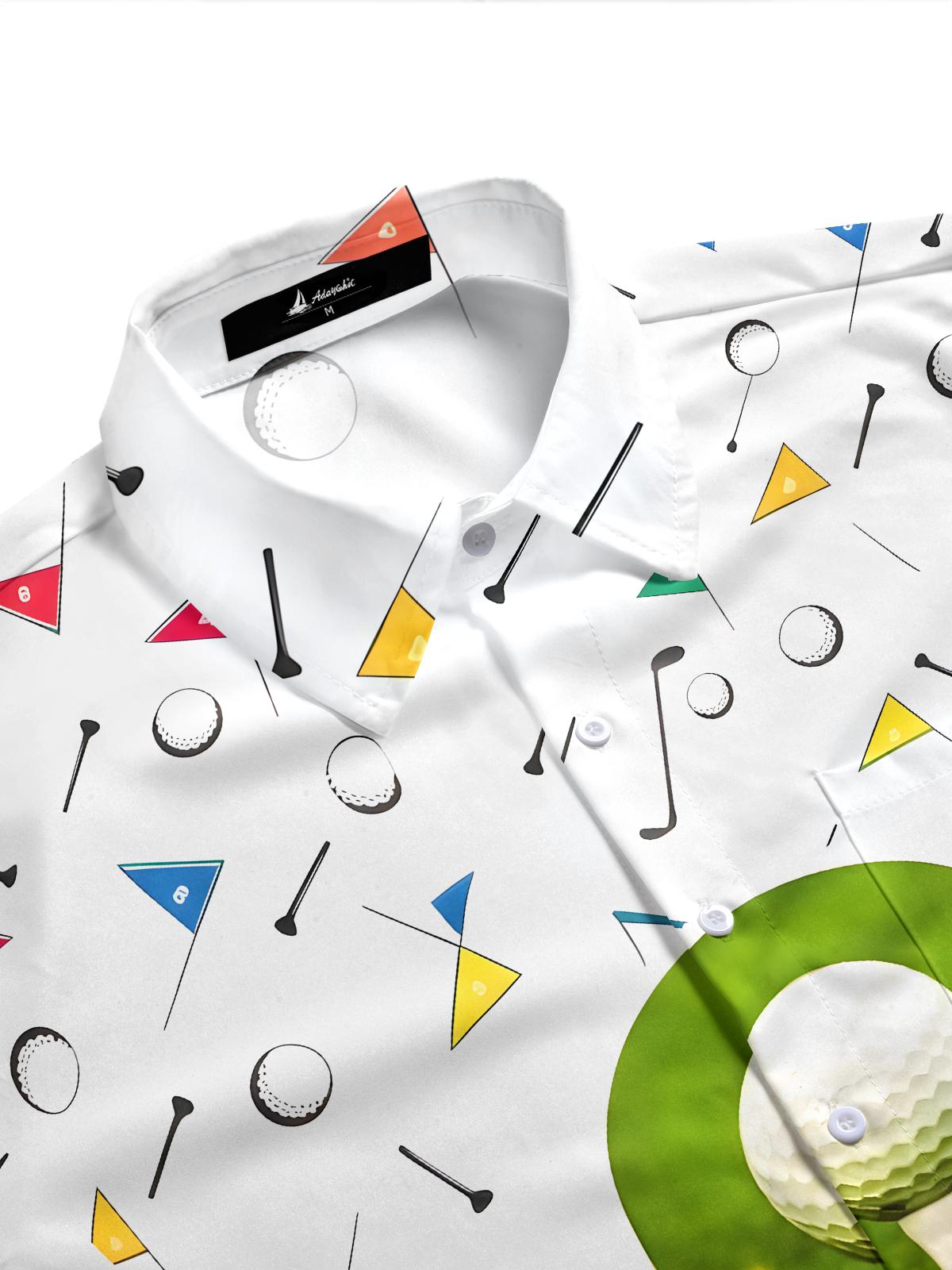 Golf Sports Men's Pocket Short Sleeve Shirts