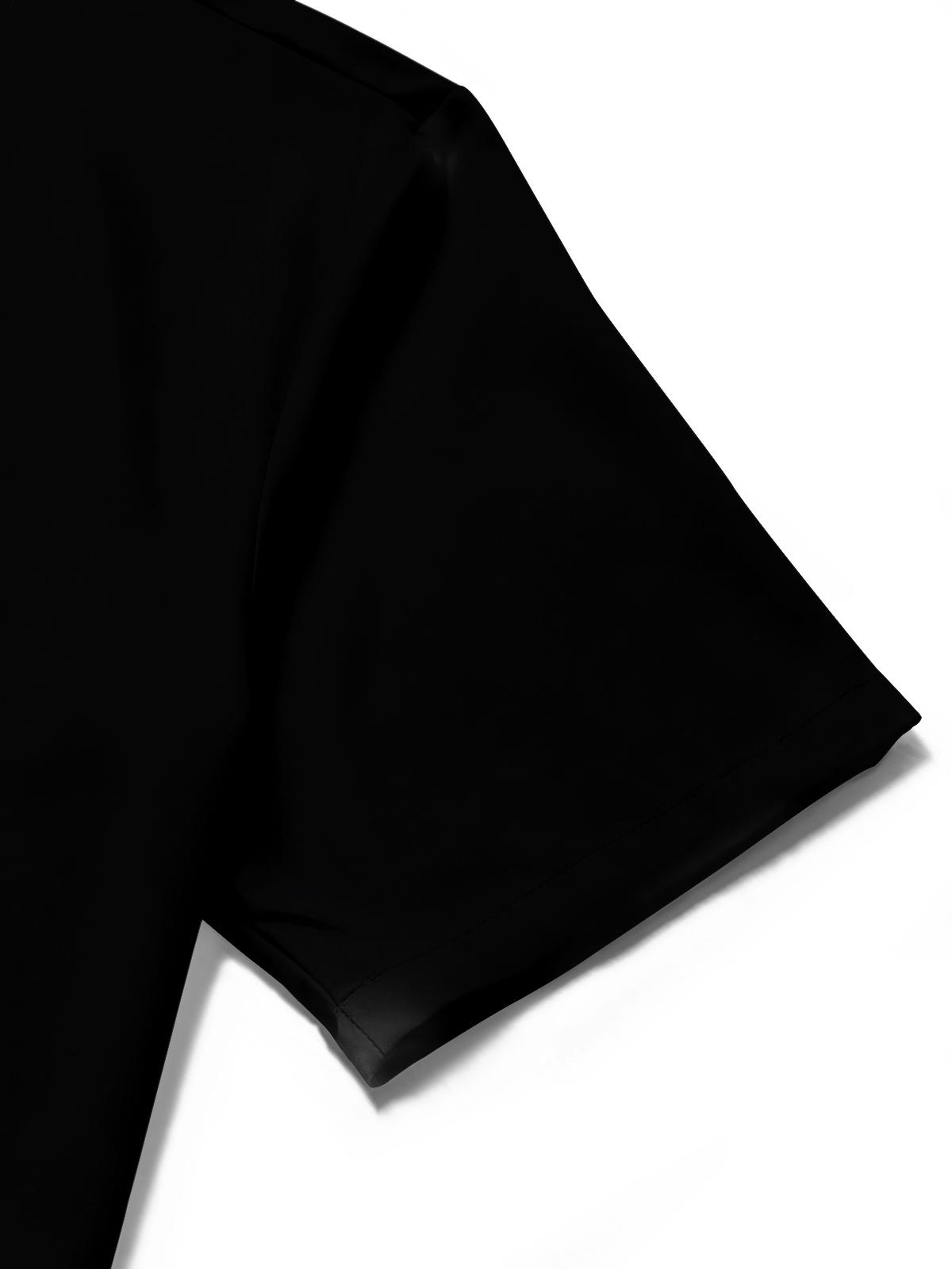 Horror Face Print Men's Pocket Short Sleeve Shirts