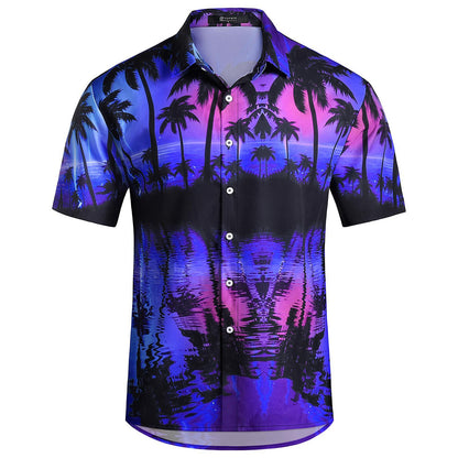 Hawaiian Shirt for Men Palm Tree Short Sleeve Button Down Beach Shirts Summer Tops for Party Dating Travel Vacation astounding