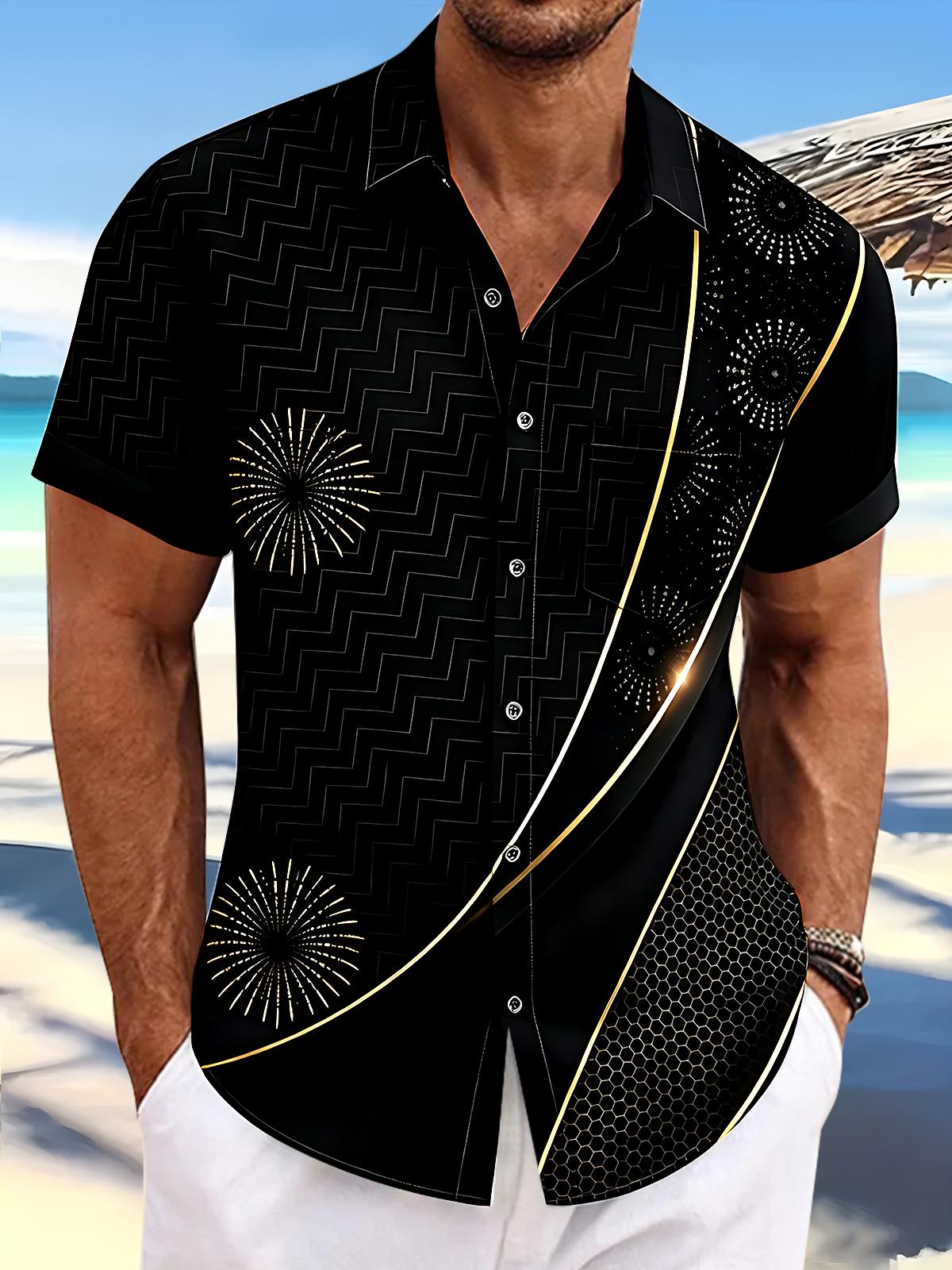 Geometry Men's Pocket Short Sleeve Shirts