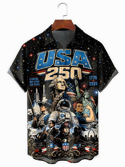 Independence Astronaut Men's Pocket Short Sleeve Shirts