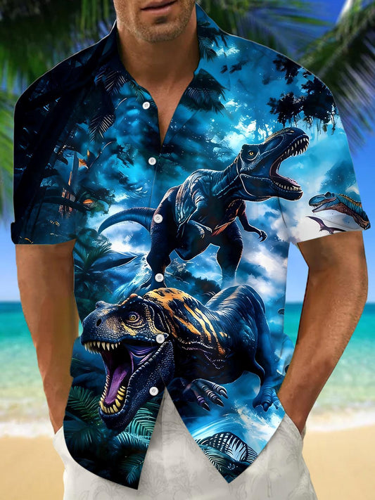 Dinosaurs Men's Pocket Short Sleeve Shirts
