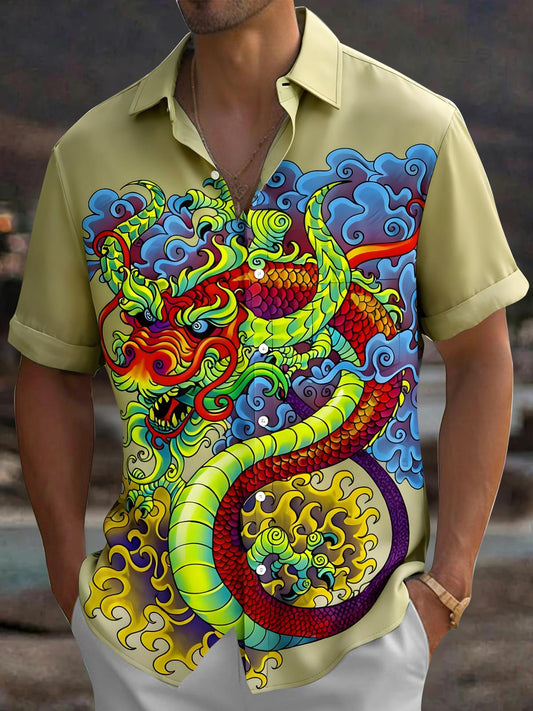 Dragon Men's Pocket Short Sleeve Shirts