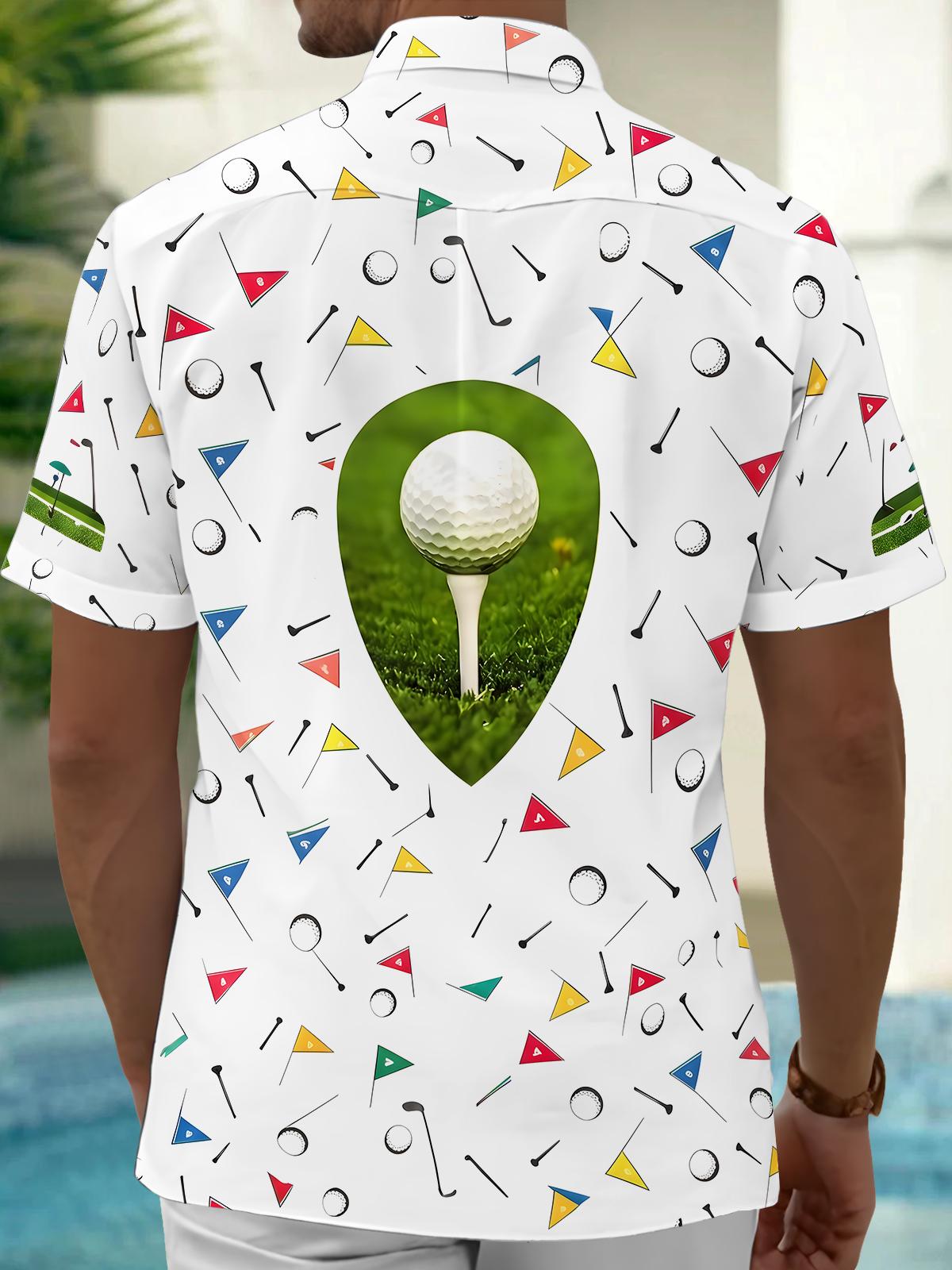 Golf Sports Men's Pocket Short Sleeve Shirts
