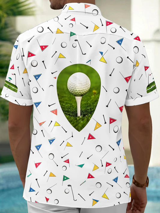 Golf Sports Men's Pocket Short Sleeve Shirts