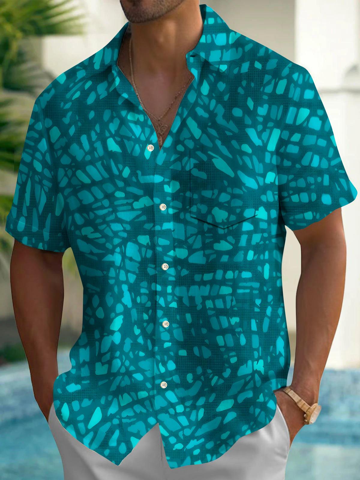 Geometry Men's Pocket Short Sleeve Shirts