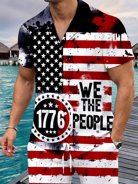 1776 We The People Men's Pocket Short Sleeve Set