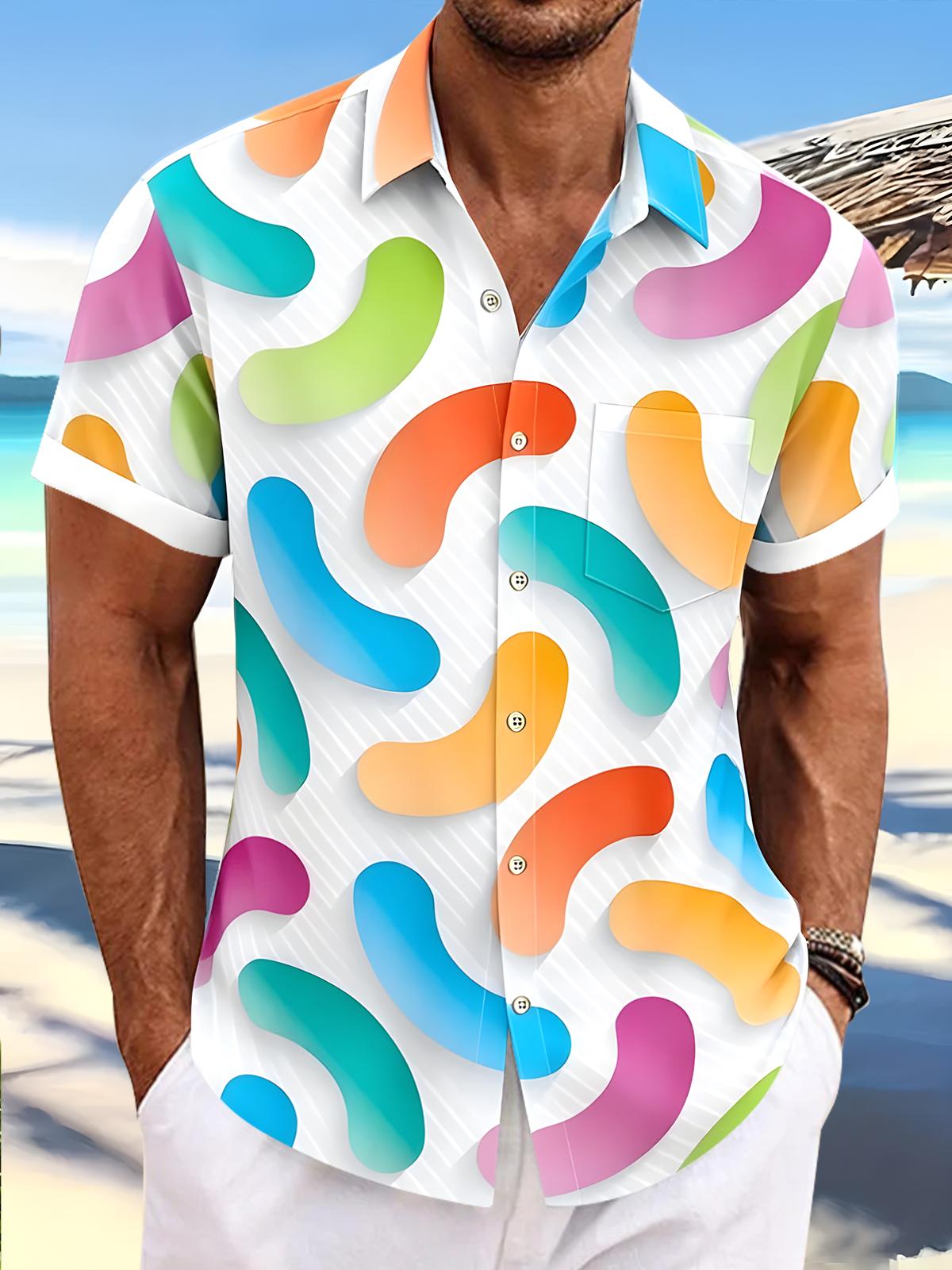 Geometry Men's Pocket Short Sleeve Shirts