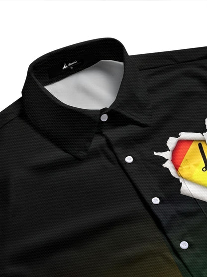 Pride Month Gradient Print Men's Pocket Short Sleeve Shirts