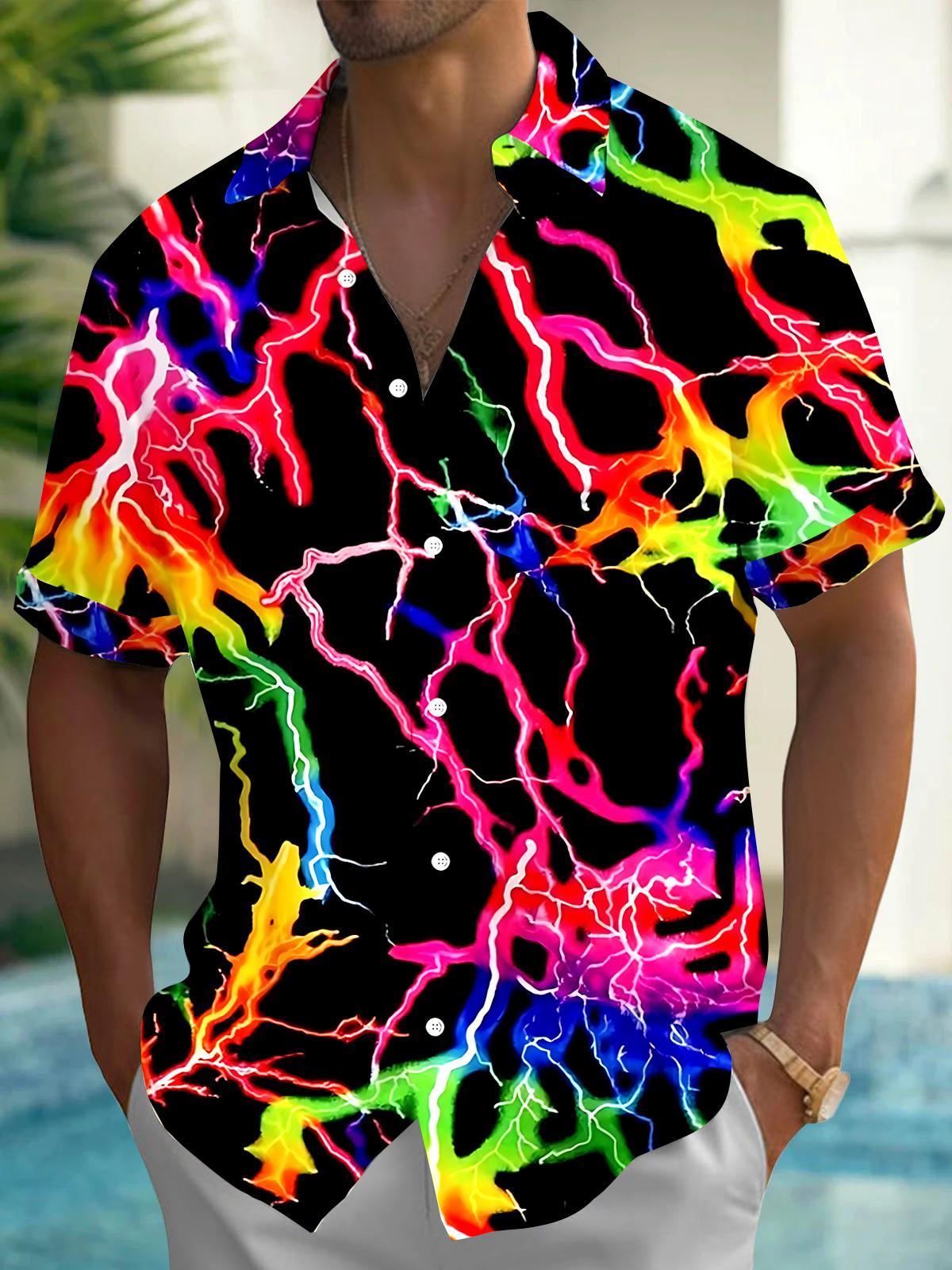Tie Dye Men's Pocket Short Sleeve Shirts