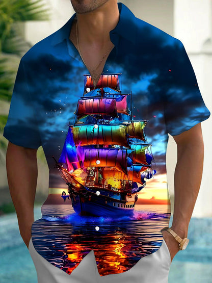 Boat Men's Pocket Short Sleeve Shirts