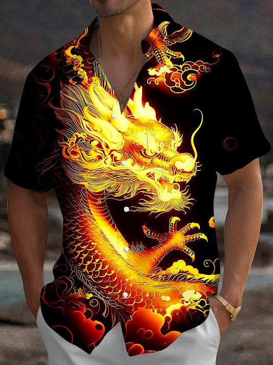 Dragon Men's Pocket Short Sleeve Shirts