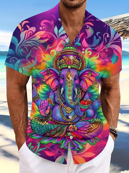 Ganesha Men's Pocket Short Sleeve Shirts