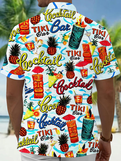 Hawaiian Tiki Men's Pocket Short Sleeve Shirts