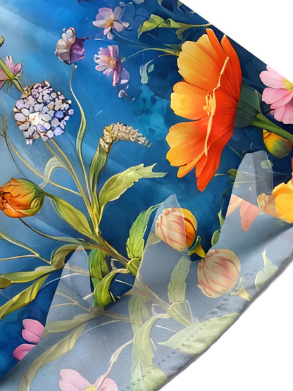 Floral Ladybug Art Insect Plant Men's Pocket Short Sleeve Shirts