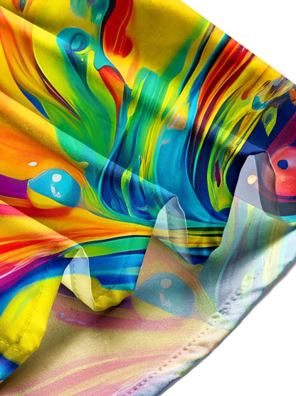 Tie Dye Men's Pocket Short Sleeve Shirts