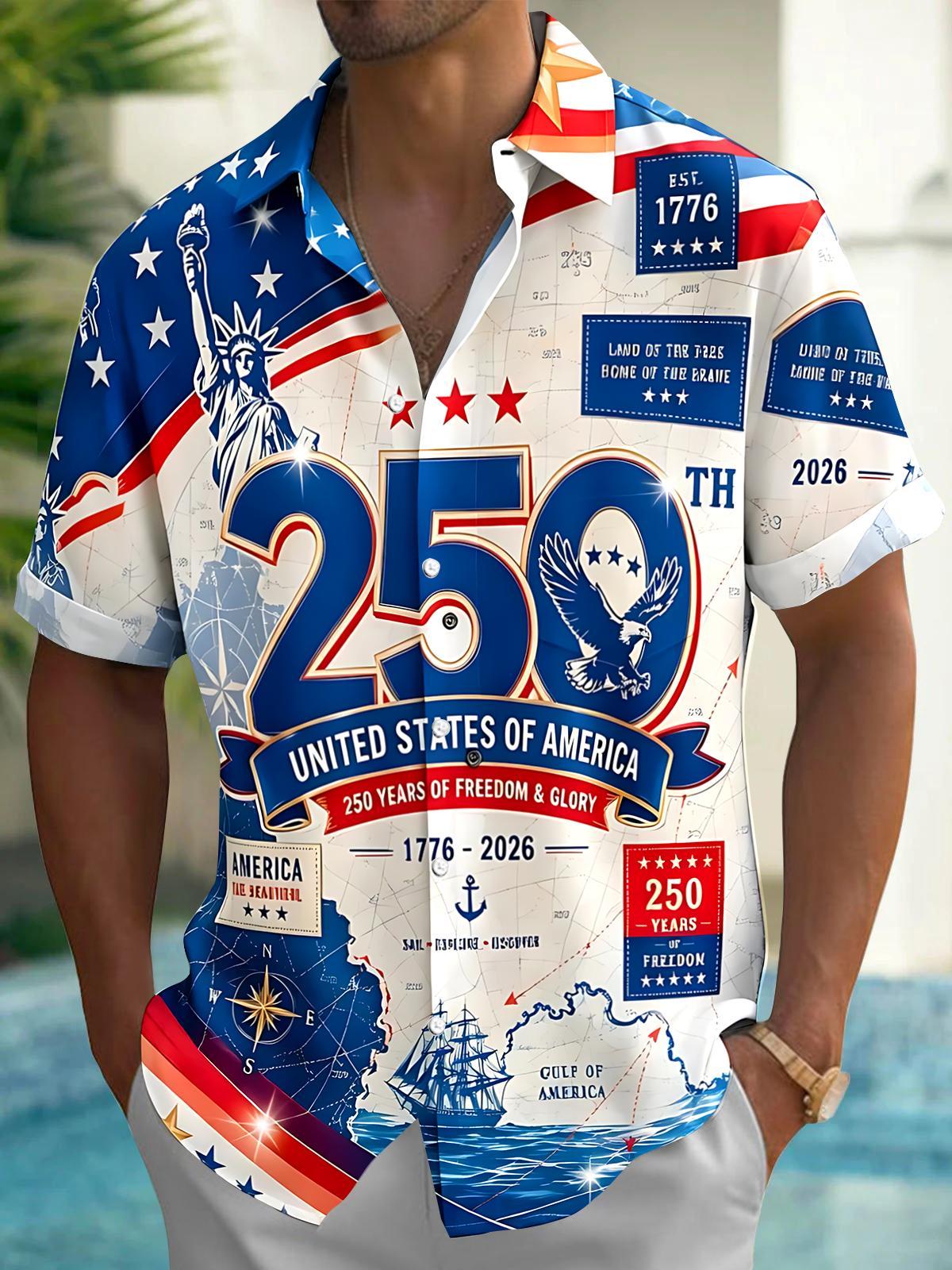 250th Anniversary Celebrate Men's Pocket Short Sleeve Shirts