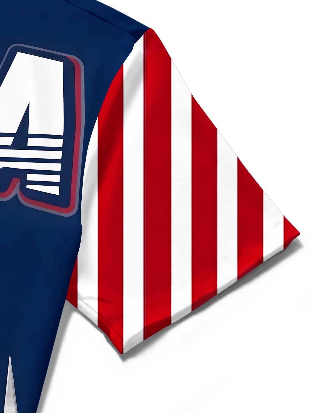 USA Statue Of Liberty Independence Day Men's Short Sleeve Baseball Jersey
