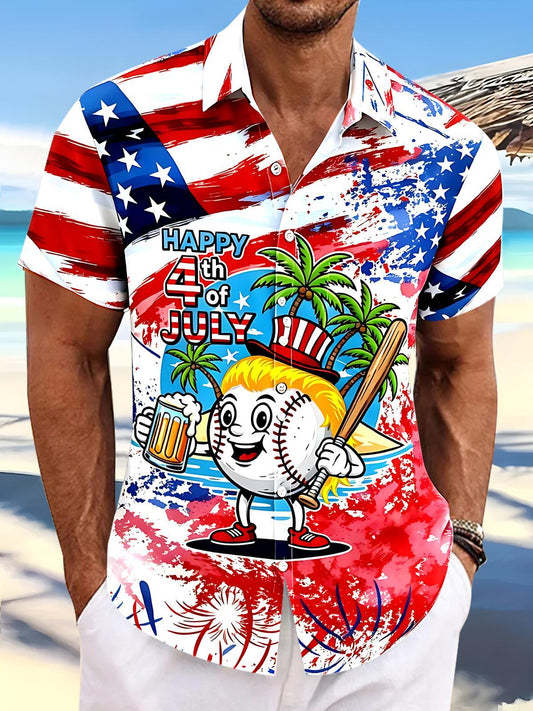 Independence Baseball Men's Pocket Short Sleeve Shirts