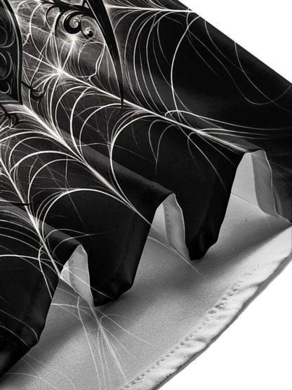 Spider Print Men's Pocket Short Sleeve Shirts