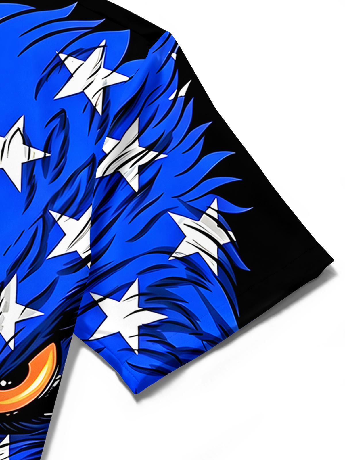 Eagle American Flag Men's Pocket Short Sleeve Shirts