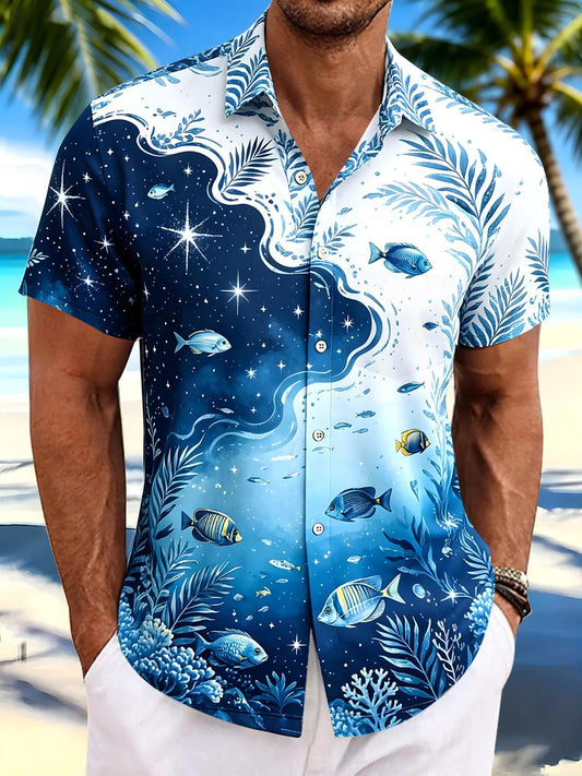Hawaiian Fish Men's Pocket Short Sleeve Shirts