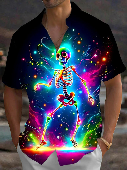 Skull Men's Pocket Short Sleeve Shirts