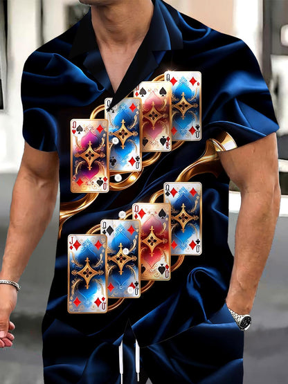 Poker Men's Pocket Short Sleeve Shirts