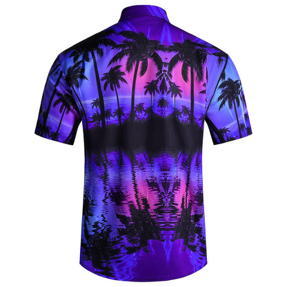Hawaiian Shirt for Men Palm Tree Short Sleeve Button Down Beach Shirts Summer Tops for Party Dating Travel Vacation astounding