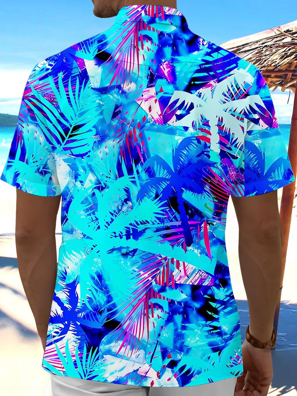 Hawaiian Leaf Men's Pocket Short Sleeve Shirts