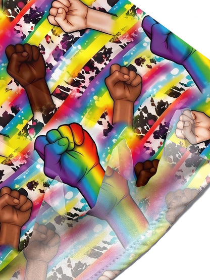 LGBTQ Fist Print Men's Pocket Short Sleeve Shirts