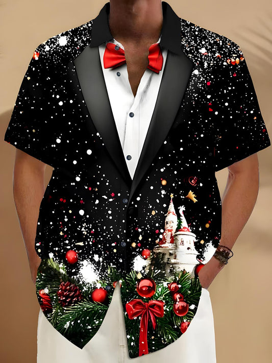 Christmas Men's Pocket Short Sleeve Shirts