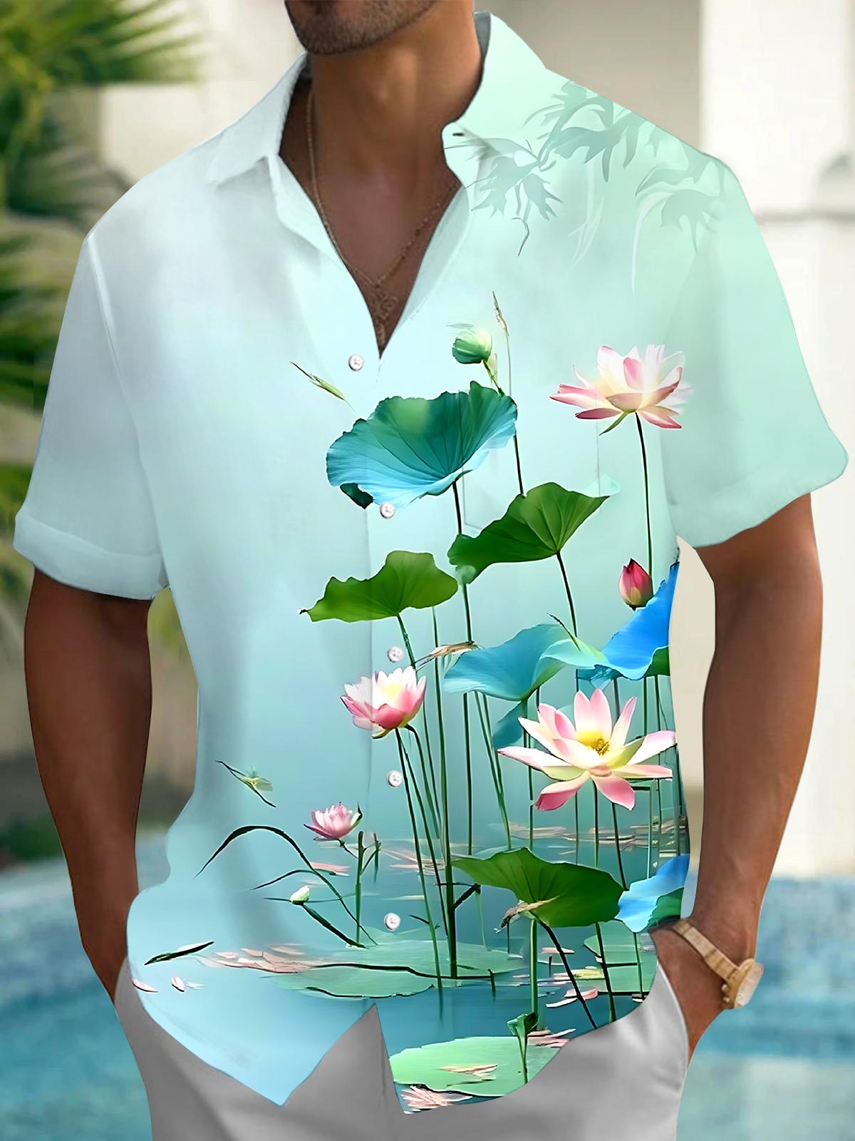 Lotus Leaf Men's Pocket Short Sleeve Shirts