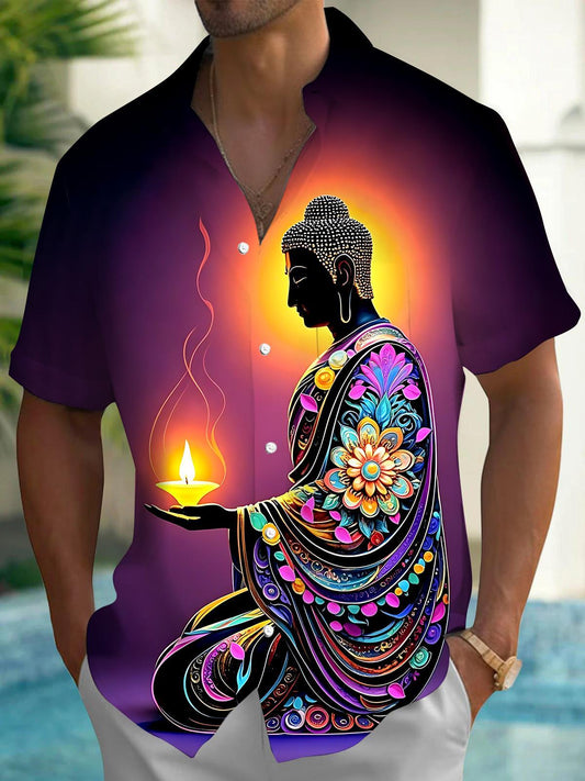 The Buddha Men's Pocket Short Sleeve Shirts