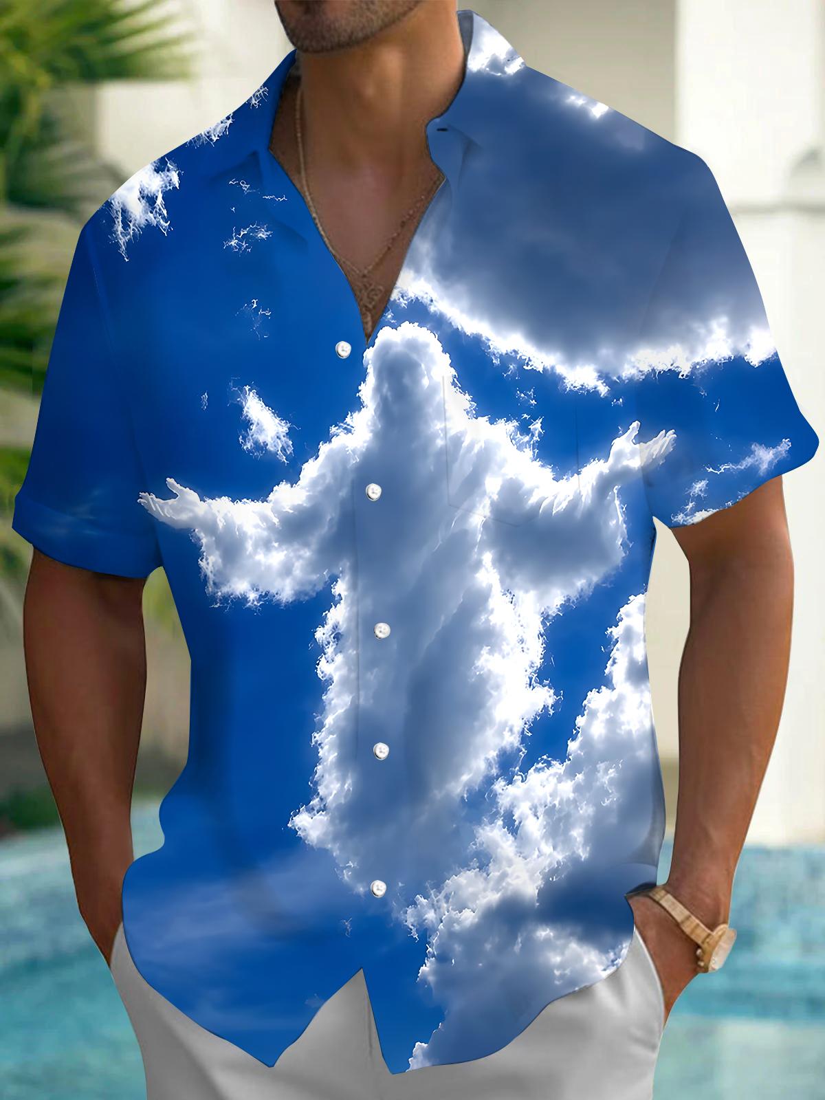Jesus Men's Pocket Short Sleeve Shirts