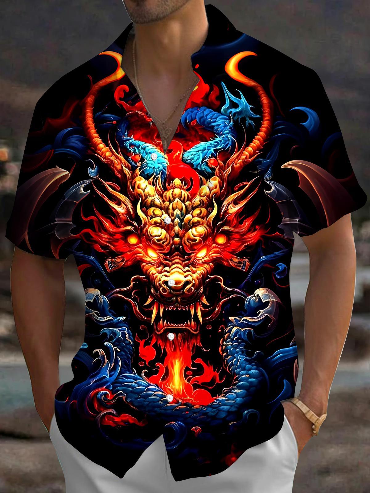 Dark Dragon Men's Pocket Short Sleeve Shirts