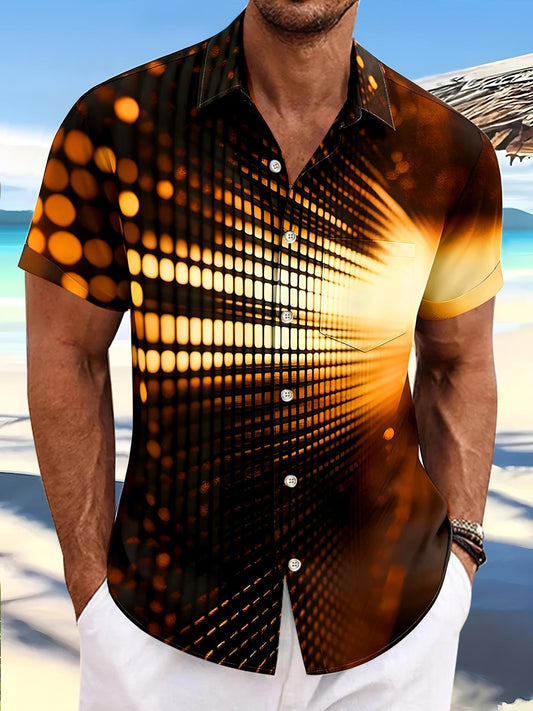 Geometry Men's Pocket Short Sleeve Shirts