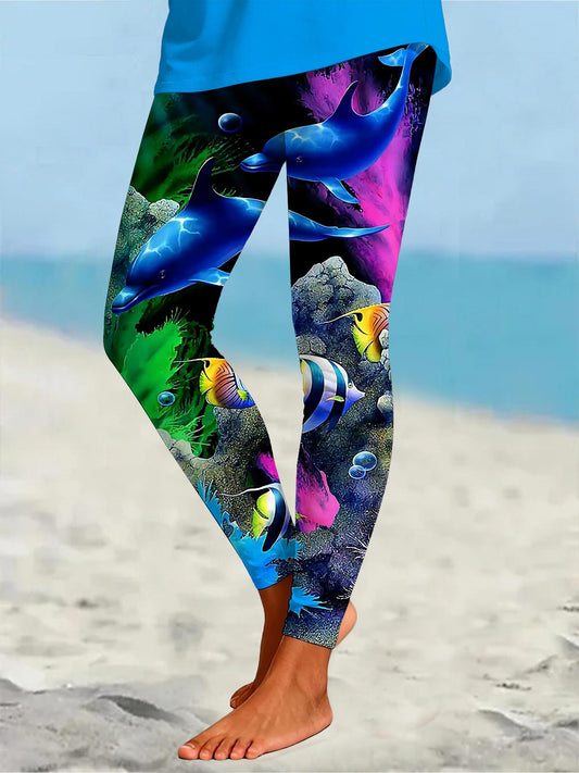 Marine Life Print Women's Leggings