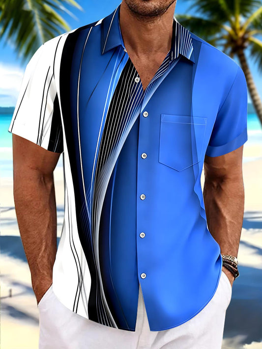 Abstract Men's Pocket Short Sleeve Shirts