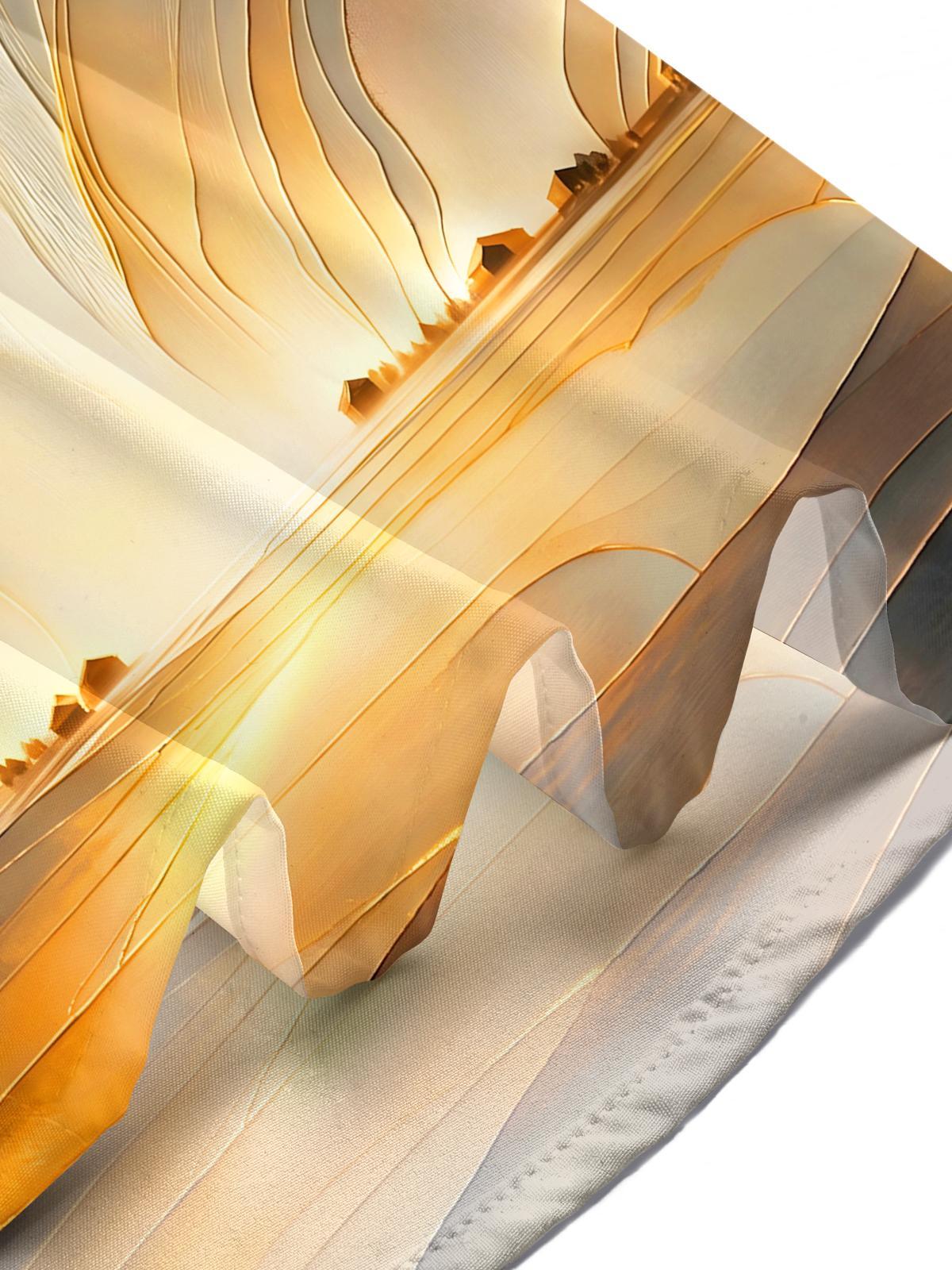 Golden Beach Sunset Abstract Art Men's Pocket Short Sleeve Shirts