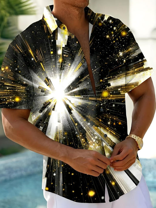 Abstract Men's Pocket Short Sleeve Shirts
