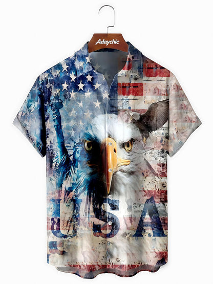 Independence Eagle Men's Pocket Short Sleeve Shirts