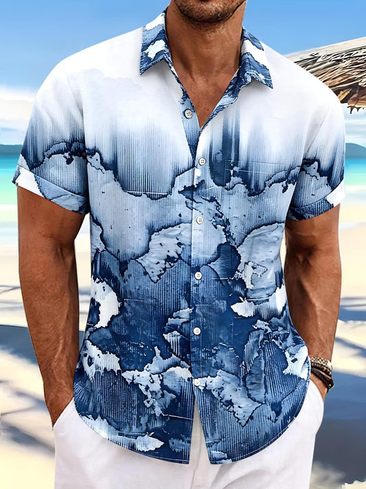 Abstract Men's Pocket Short Sleeve Shirts