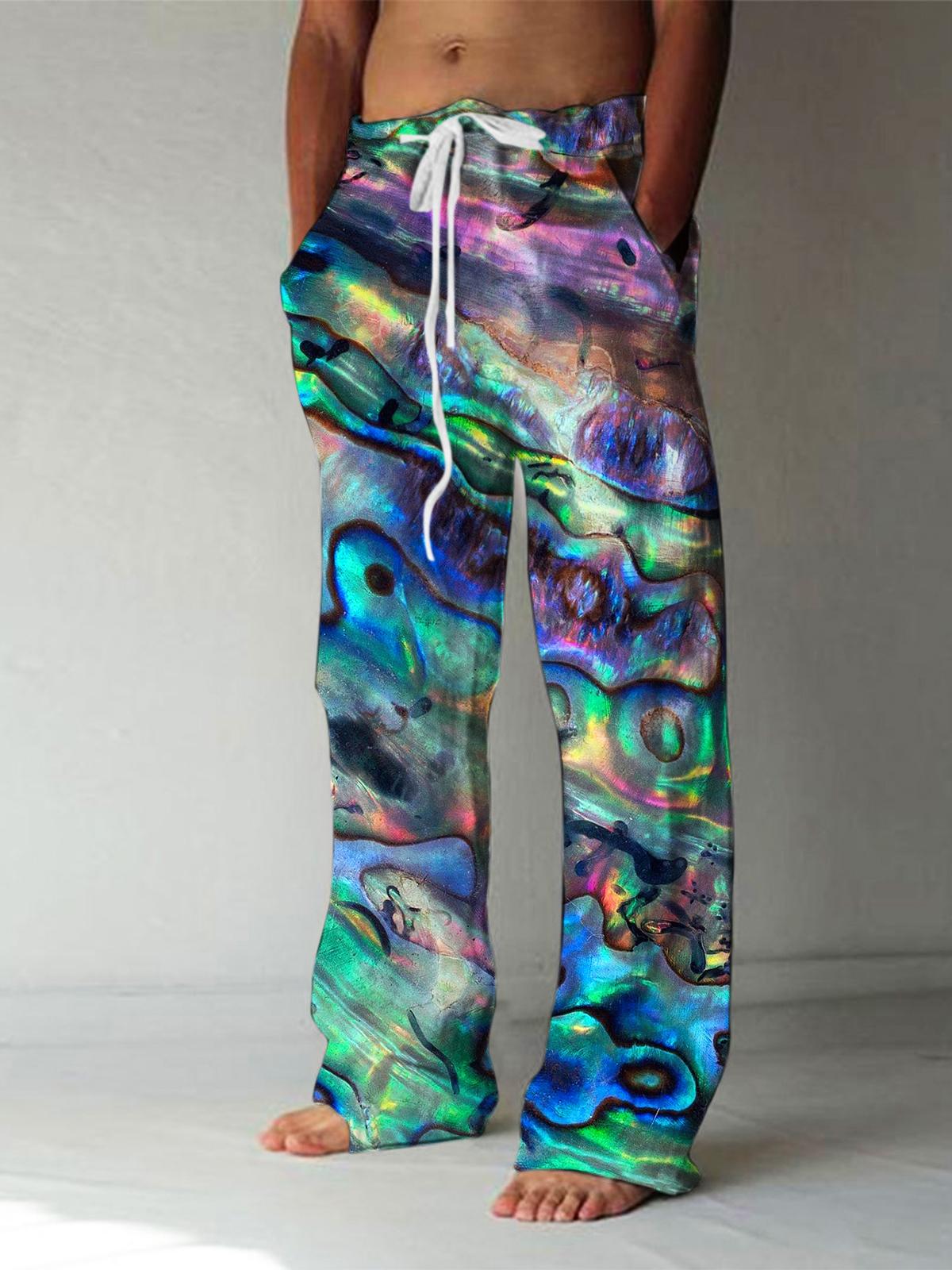 Shell Print Men's Casual Elastic Waist Pants